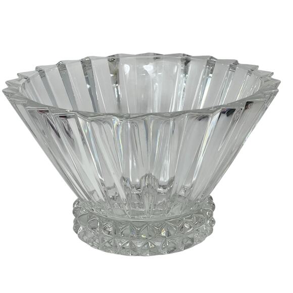 Rosenthal Heavy Lead Crystal Blossom Bowl Germany MCM 9.75" Centerpiece Signed - Picture 1 of 8